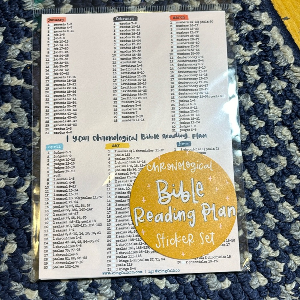 Chronological Bible reading plan sticker set NWT